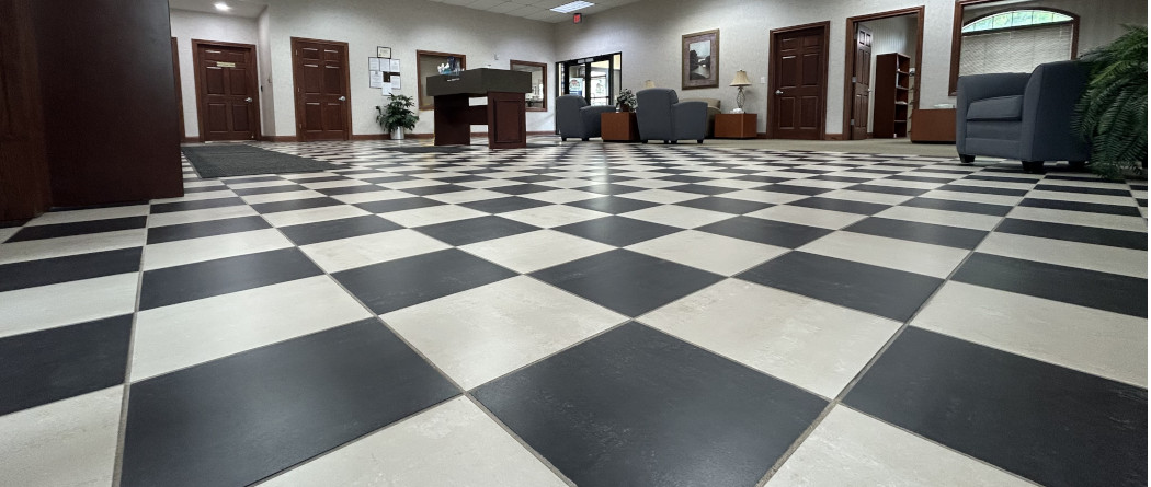 First National Bank Plainfield branch interior with a clean, modern lobby, teller stations, and a welcoming customer service area designed for easy banking.